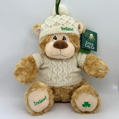 Celtic Toy Co. Oat Aran Sweater and Hat Teddy Bear